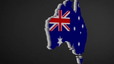 Australia Border Map Intro Animation Stock Footage 206437952