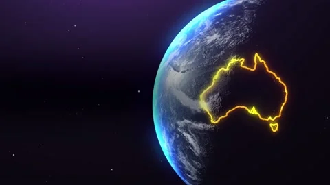 Australia border outline from space 스톡 동영상 195691268