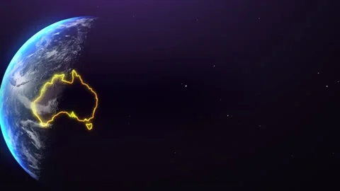 Australia border outline from space 스톡 동영상 195691352