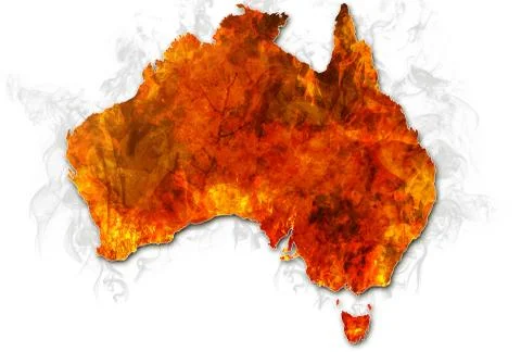 Australia bushfires Map Stock Illustration