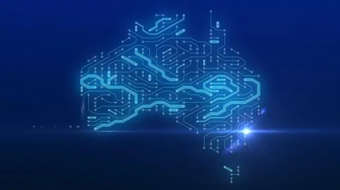 Australia circuit board ndb network infrastructure connectivity of the future 스톡 일러스트