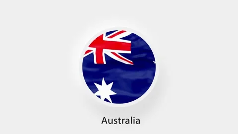 Australia Circular Flag Loop. Animated national flag of Australia. Realistic Stock Footage 164267800