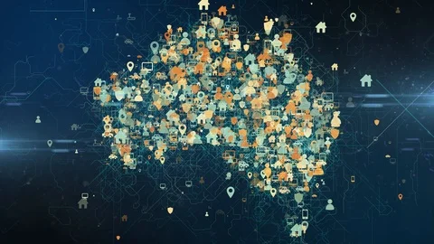 Australia connected devices internet of things IoT cloud computing data network Stock Footage 108755530