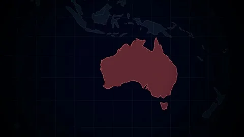 Australia Continent Highlight on Global Map 3D Animation Stock Footage 332413886