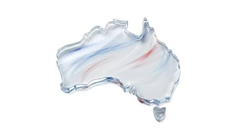 Australia continent map created from pure crystal glass with subtle color r.. Stock Illustration