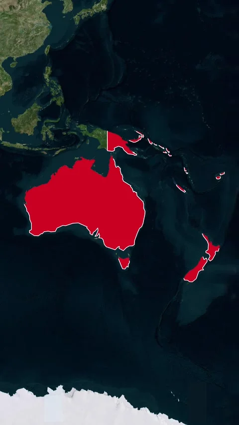 Australia Continent Map Topography Animation 4K Vidéo 329917819