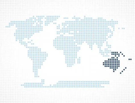 Australia continent on the world map Stock Illustration