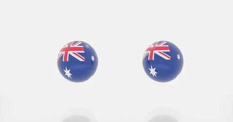 Australia countries flag icon or symbols 3d render of globe in Australia c... Stock Photos