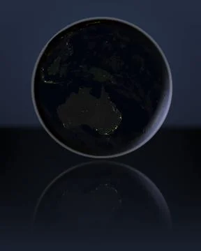 Australia in the dark Stock Illustration