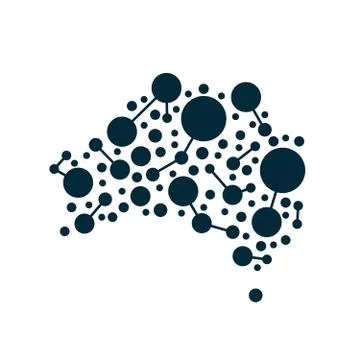 Australia dot line map. Vector illustration. Stock Illustration