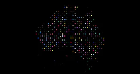 Australia Dot Map in Abstract Animation Stock Footage 312347926