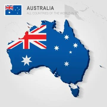 Australia drawn on gray map. Stock Illustration