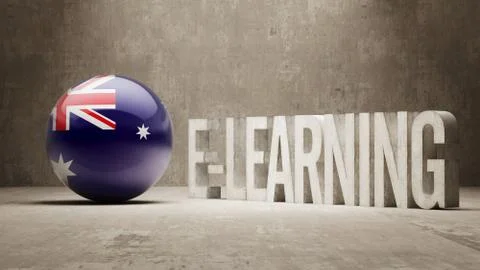 Australia. E-Learning  Concept Illustrazione stock