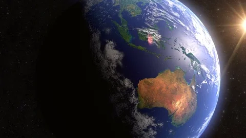 Australia, Earth Globe, View From Space Stock Footage