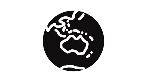 Australia earth planet map glyph icon animation Stock Footage 326746162
