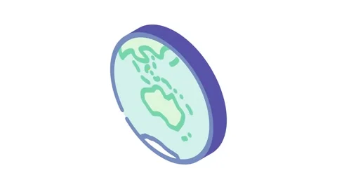 Australia earth planet map isometric icon animation Stock Footage 327294047