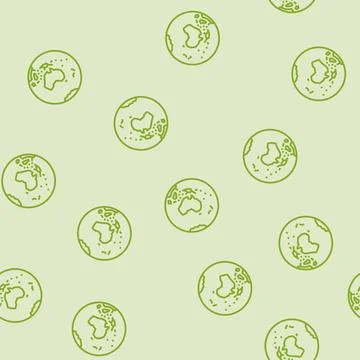 Australia earth planet map line seamless pattern Stock Illustration