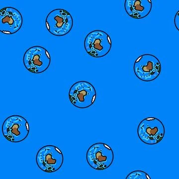 Australia earth planet map vector seamless pattern Illustrazione stock