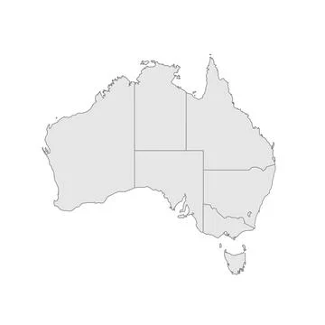 Australia editable vector political map EPS Stock Illustration