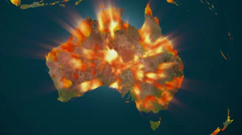Australia on fire, 4K animation. Stock Footage 50113717