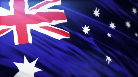 Australia flag 3d waving realistic background Stock Footage 235769748