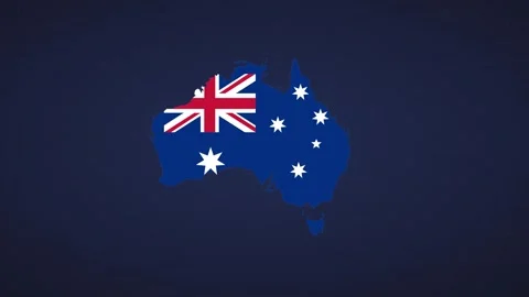 Australia Flag Animated Map Digital Mode... | Stock Video | Pond5
