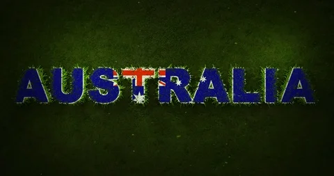 Australia Flag is Appearing Over Growing Grasses Stock Footage 101744438