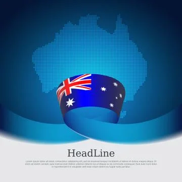 Australia flag background. Mosaic map. Vector design. Patriotic banner, business Stock Illustration