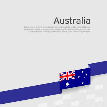 Australia flag background. Vector flat design. State australian banner, poster Stock Illustration