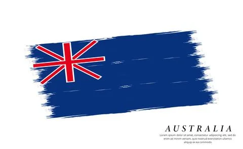 Australia flag brush vector background. Grunge style country flag of Austra.. Stock Illustration
