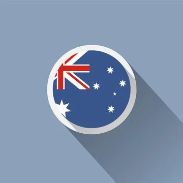 Australia Flag Button Icon Stock Illustration