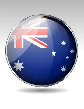 Australia flag button Stock Illustration