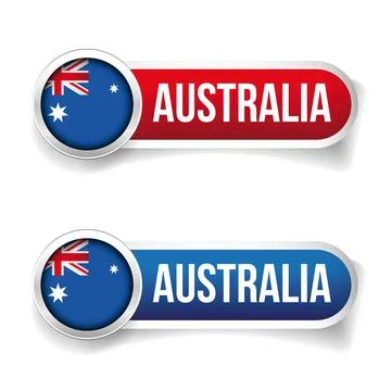 Australia flag button Stock Illustration