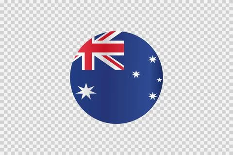 Australia flag in circle shape isolated  on png or transparent  background,Sy Ilustración de archivo