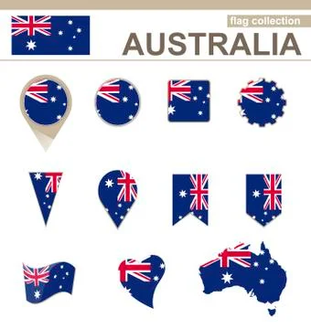 Australia Flag Collection Stock Illustration