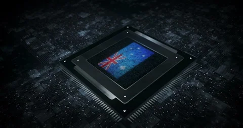 Australia flag on computer cpu Stock Footage 319752672