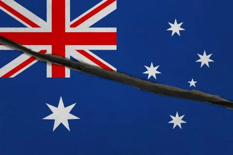 Australia flag cracked Stock Illustration