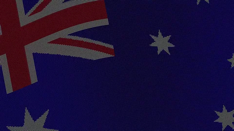Australia Flag Digital Particle Waving Seamless Loop Animation on Black Bac.. Stock Footage 339302000