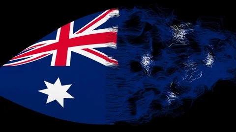 The Australia flag emerging from yarn Stock Footage 84803239
