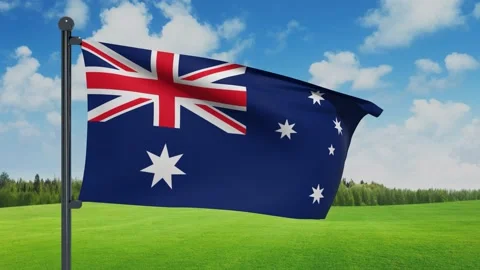 Australia Flag Stock Footage 151861532