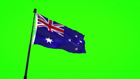 Australia Flag Green Screen with 4K Resolution Stock Footage 339290745