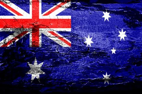 Australia flag with grunge texture Stock Illustration