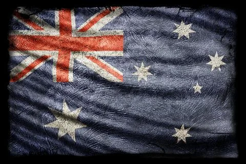 Australia Flag, Grunge Texture Stock Illustration
