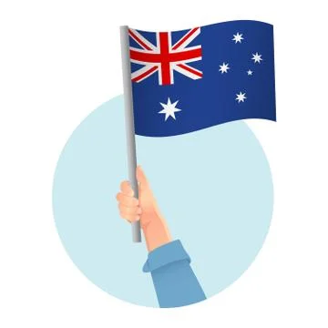 Australia flag in hand icon Stock Illustration