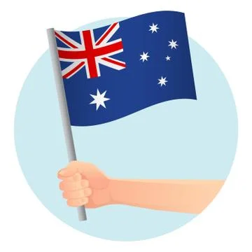 Australia flag in hand Stock Illustration