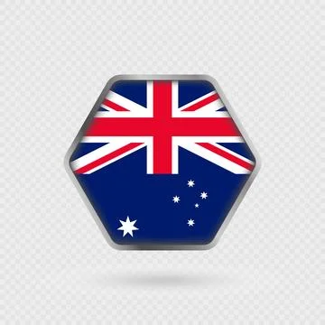 Australia flag in a hexagon frame. イラスト素材
