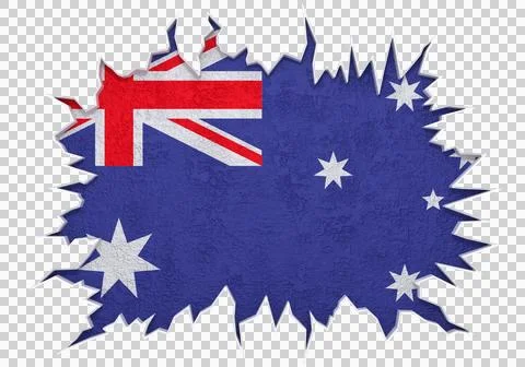 Australia flag inside cracked wall 스톡 일러스트