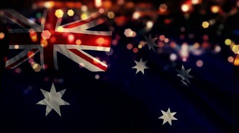Australia Flag Light Night Bokeh Abstract Loop Animation 4K Stock Footage 47521039