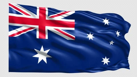 Australia Flag Loop 4K UHD 3840 x 2160 with alpha channel Stock Footage 221451361