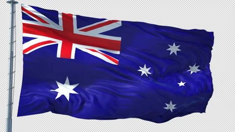 Australia Flag Loop Waving With Alpha Channel Video Stock Footage 318225758
